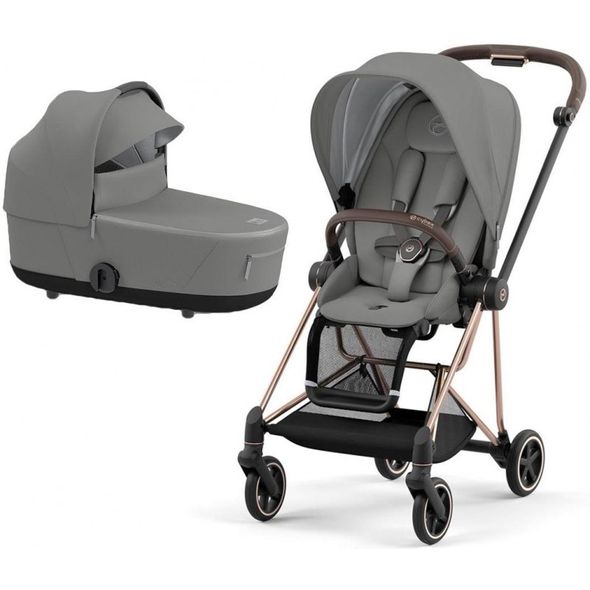 Купити Коляска дитяча 2 в 1 Cybex Mios Lux Mirage Grey шасі Rose Gold 41 500 грн недорого, дешево