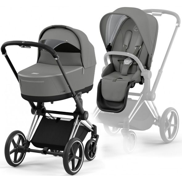 Купити Коляска дитяча 2 в 1 Cybex Priam Mirage Grey шасі Chrome Black 49 180 грн недорого, дешево