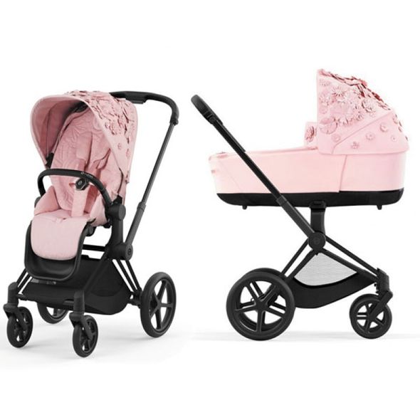 Купити Коляска дитяча 2 в 1 Cybex Priam Simply Flowers Pink шасі Matt Black 62 340 грн недорого, дешево