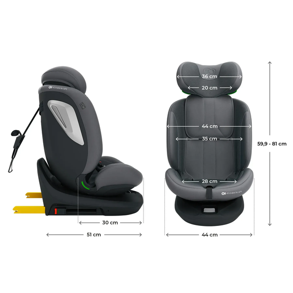 Автокресло Kinderkraft i-Grow 2 Plus i-Size Grey