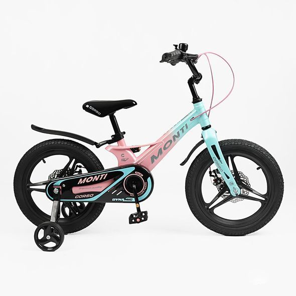 Купити Велосипед дитячий CORSO 16" Monti MT-16998 (магнієва рама, дискові гальма, допоміжні колеса) 4 519 грн недорого, дешево
