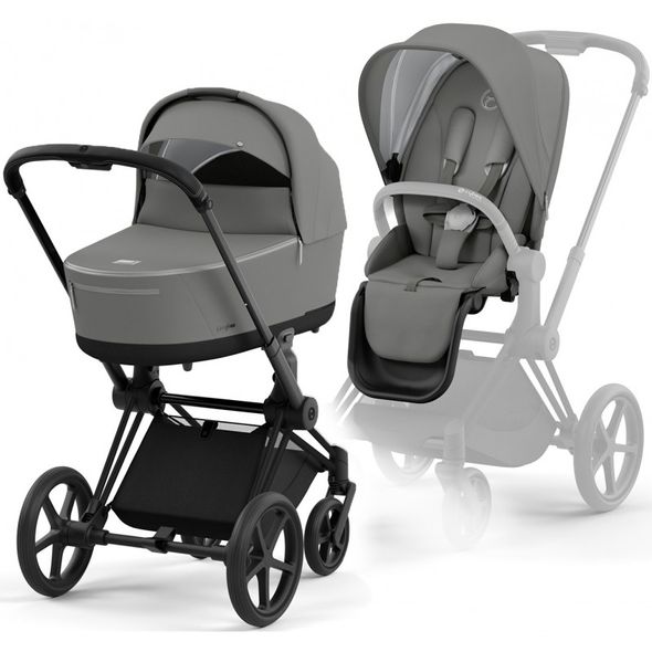 Купити Коляска дитяча 2 в 1 Cybex Priam Mirage Grey шасі Matt Black 49 080 грн недорого, дешево