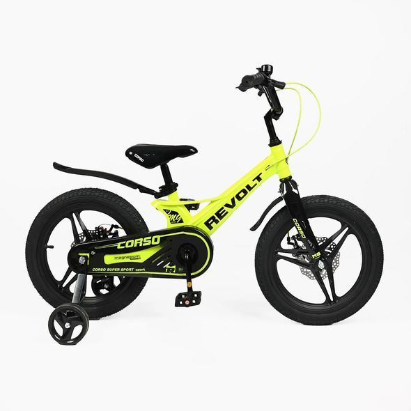 Купити Велосипед дитячий CORSO 16" Revolt RV-16155 (магнієва рама, дискові гальма, допоміжні колеса) 4 519 грн недорого, дешево