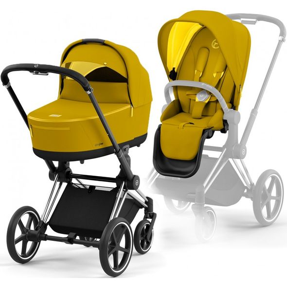 Купити Коляска дитяча 2 в 1 Cybex Priam Mustard Yellow шасі Chrome Black 48 700 грн недорого, дешево