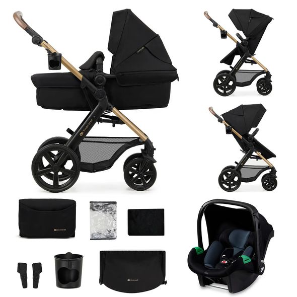 Купити Коляска дитяча 3 в 1 Kinderkraft Moov 2 Pure Black 12 390 грн недорого, дешево