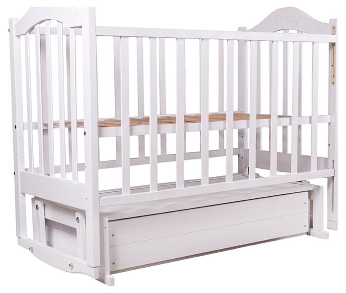 Купить Кровать Babyroom Дина D301 белая (маятник, ящик) 2 500 грн недорого