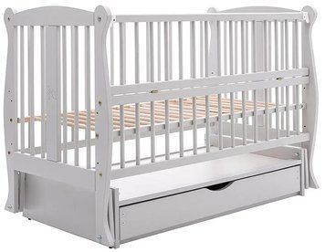 Купить Кровать Babyroom Грация DGMYO-3 маятник, ящик, откидной бок, бук серый 5 515 грн недорого