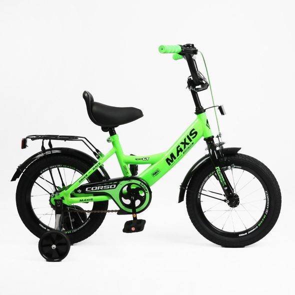 Купить Детский велосипед CORSO 14" Maxis MX-19800 (стальная рама, ручные томоза, дополнительные колеса) 3 042 грн недорого