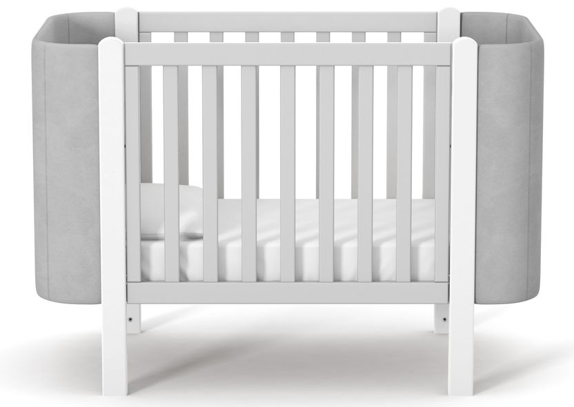 Купить Кроватка детская Верес Moнако велюр бело-серая 11 990 грн недорого