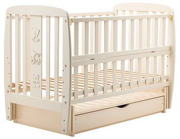 Купить Кровать Babyroom Друзья DDMYO-3 (маятник, ящик, откидной бок) бук слоновая кость 5 967 грн недорого