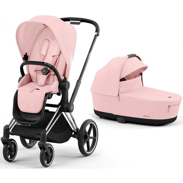 Купити Коляска дитяча 2 в 1 Cybex Priam Peach Pink шасі Chrome Black 51 600 грн недорого, дешево