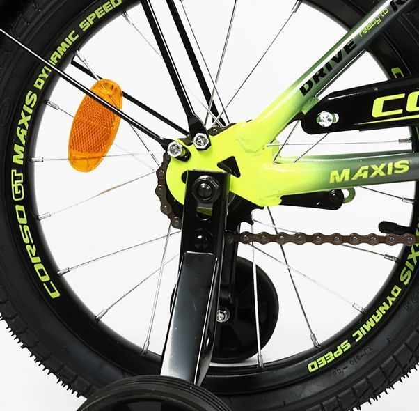 Купити Велосипед дитячий CORSO 16" Maxis MX-40771 (стальна рама, ручні гальма, допоміжні колеса) 3 324 грн недорого, дешево