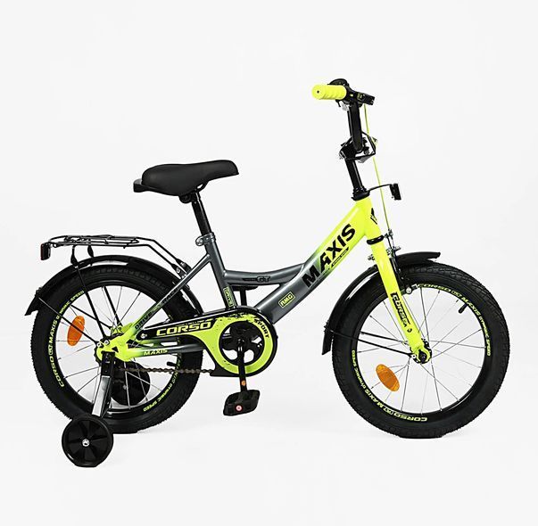 Купити Велосипед дитячий CORSO 16" Maxis MX-40771 (стальна рама, ручні гальма, допоміжні колеса) 3 324 грн недорого, дешево