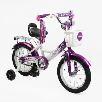 Купить Детский велосипед CORSO 14" Maxis MX-34903 (стальная рама, ручные томоза, дополнительные колеса) 3 151 грн недорого