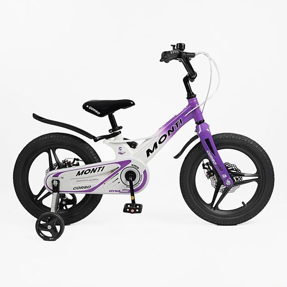 Купити Велосипед дитячий CORSO 16" Monti MT-16739 (магнієва рама, дискові гальма, допоміжні колеса) 4 519 грн недорого, дешево
