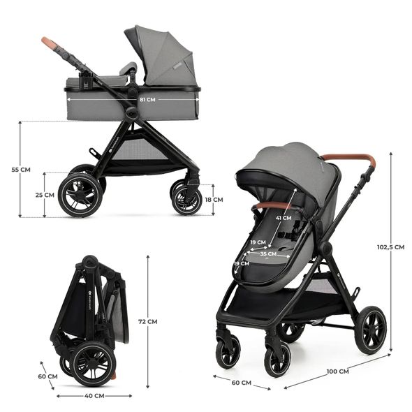 Купити Коляска дитяча 3 в 1 Kinderkraft Esme Moonlight Grey 10 990 грн недорого, дешево