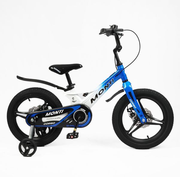 Купить Детский велосипед CORSO 16" Monti MT-16316 (магниева рама, дисковые томоза, дополнительные колеса) 4 519 грн недорого