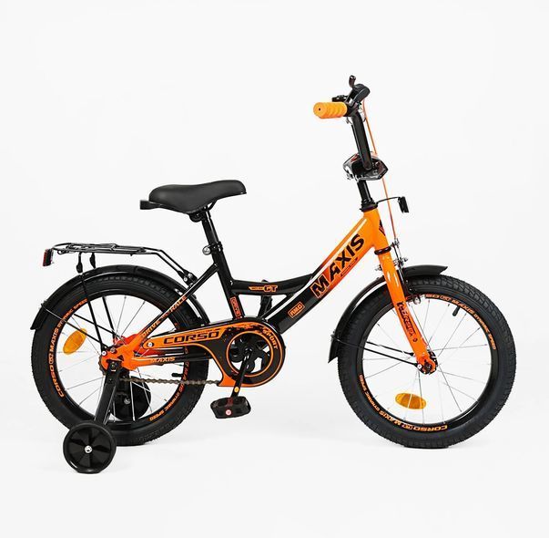 Купить Детский велосипед CORSO 16" Maxis MX-17354 (стальная рама, ручные томоза, дополнительные колеса) 3 324 грн недорого